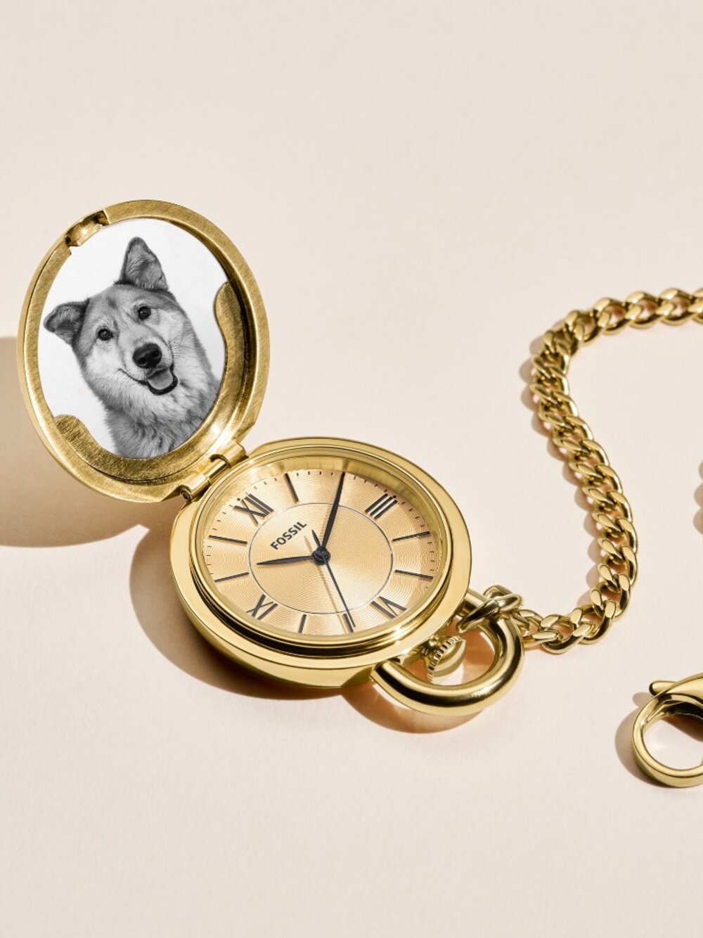 FOSSIL - Locket Jacqueline Watch Necklace - ENGRAVABLE - Picture 1 of 8